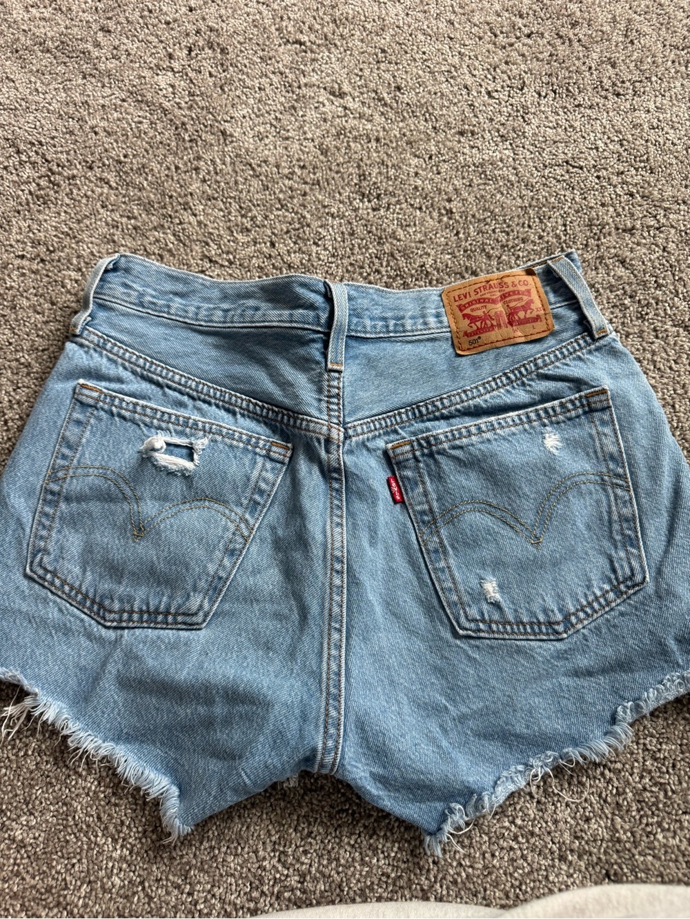 Levi's Light Blue High-Rise Cutoff Denim Shorts
